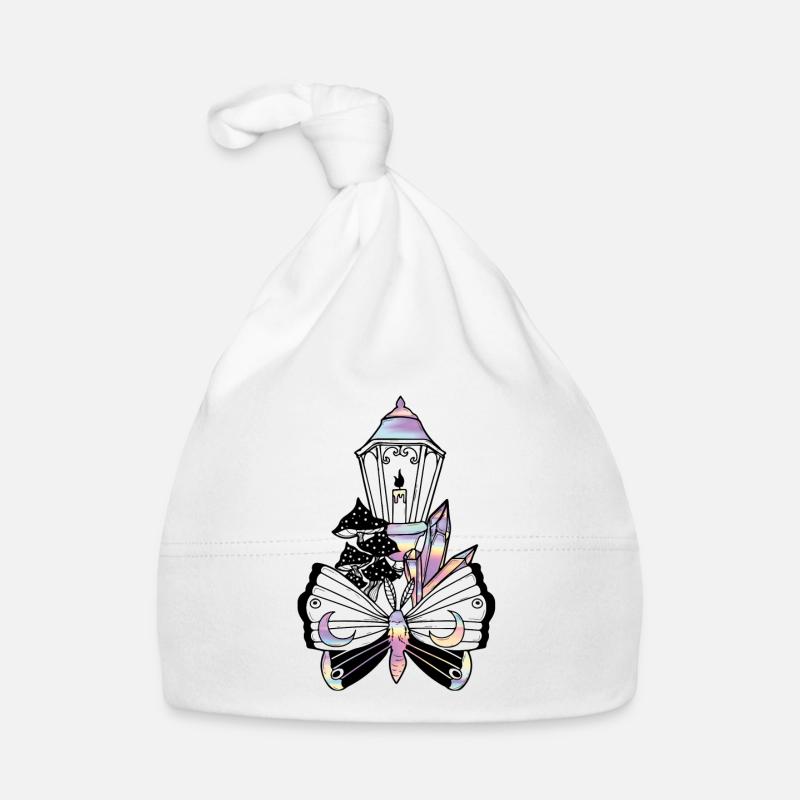 Wicca fantasy lantern pastel rainbow crystal Organic Baby Cap