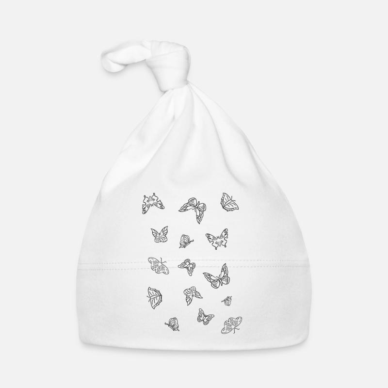 Butterfly pattern| Butterfly | Black and white Organic Baby Cap