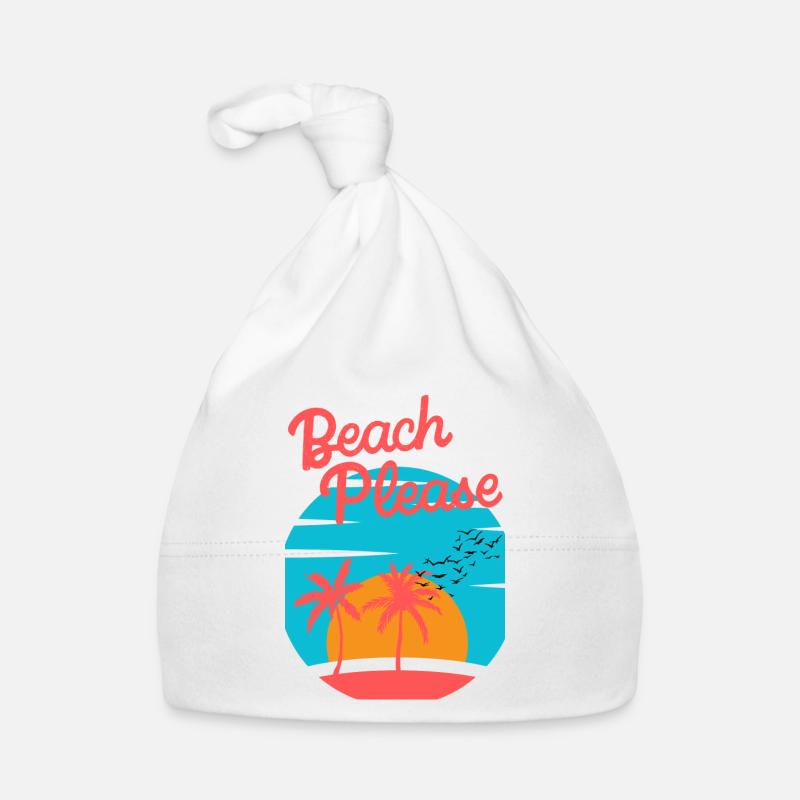 Beach Please - Chemise Palm Sunset - Bonnet bio Bébé - blanc