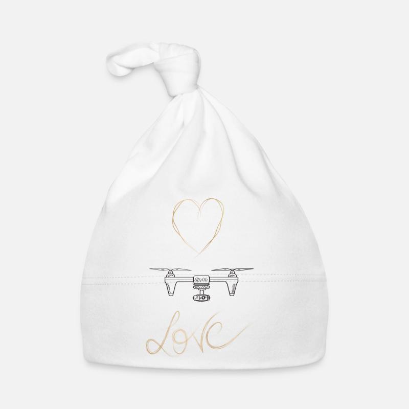 Drone d’amour - Bonnet bio Bébé - blanc