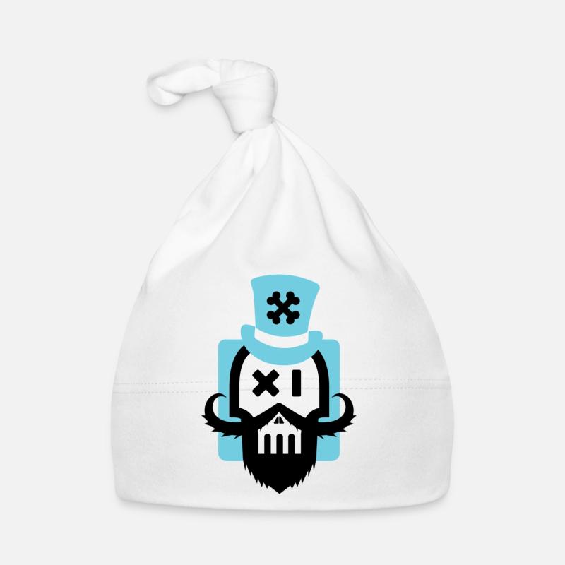 Bearded skull blue Organic Baby Cap