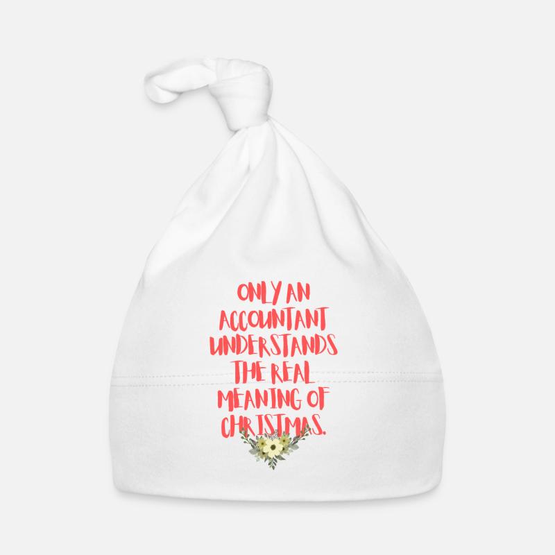 Comptable et Noël - Bonnet bio Bébé - blanc