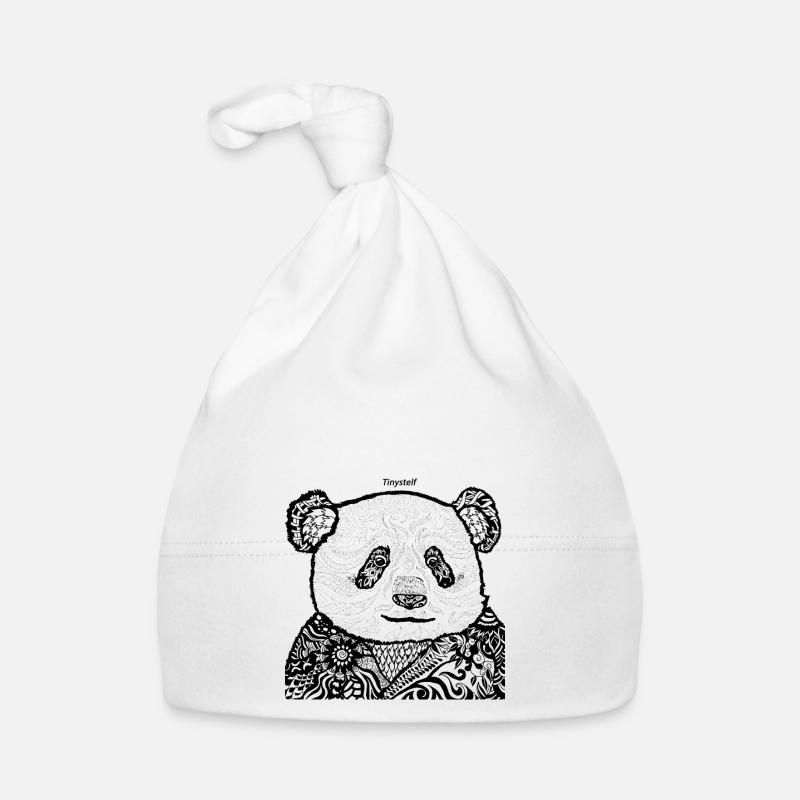 PANDA MANDALAS - Baby Bio-Mütze - Weiß