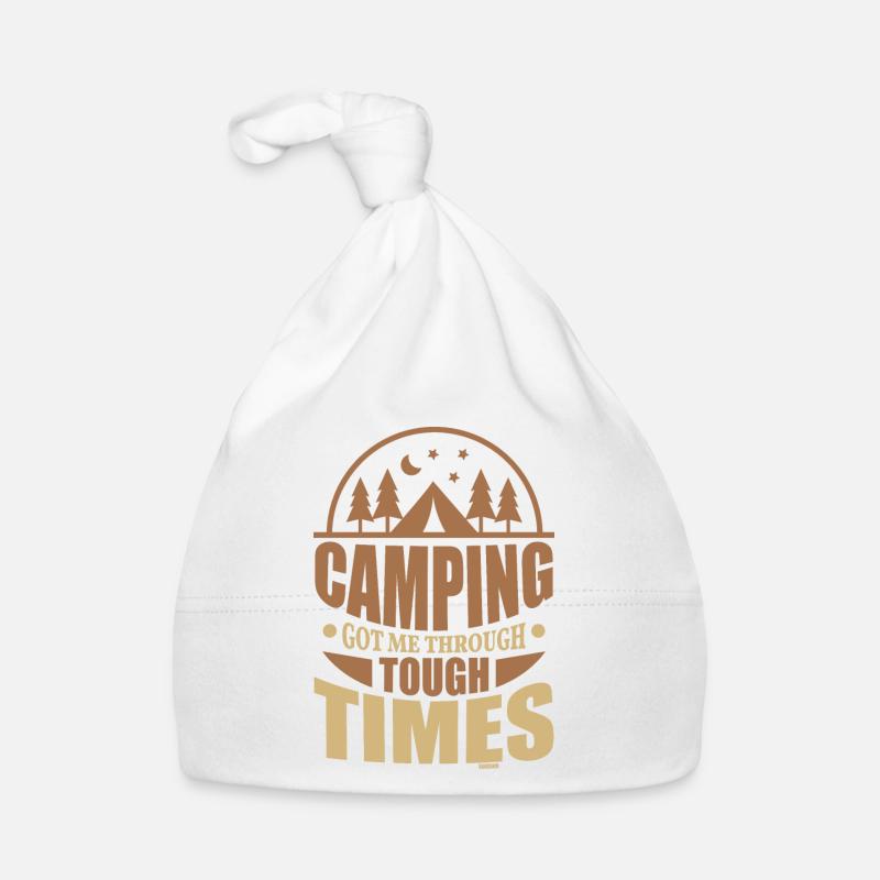 Camping got me through hard times Organic Baby Cap