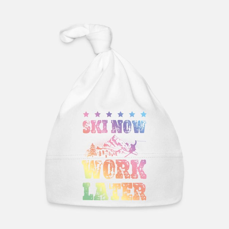 Ski now work later Baby Bio-Mütze