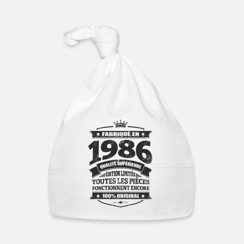 FABRIQUÉ EN 1986 - Bonnet bio Bébé - blanc