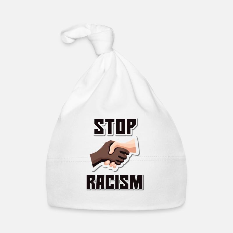 Stop Racism Hand shake black Baby Bio-Mütze