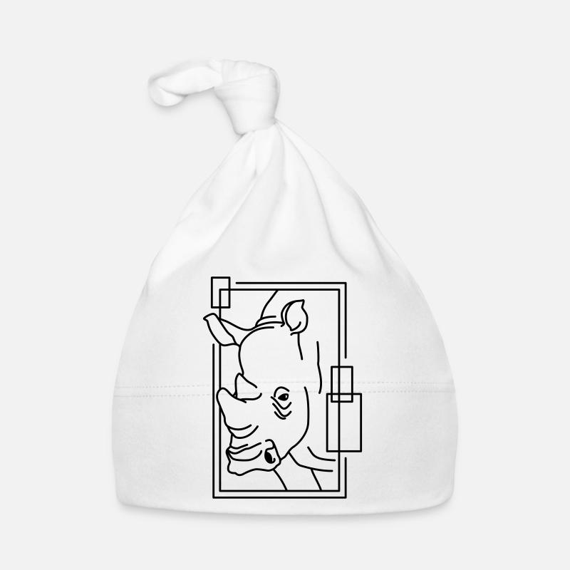 Nashorn im geometrischen Design Baby Bio-Mütze