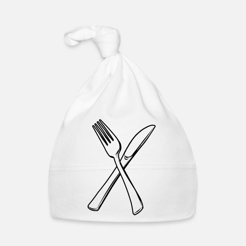 Messer und Gabel transparent Baby Bio-Mütze