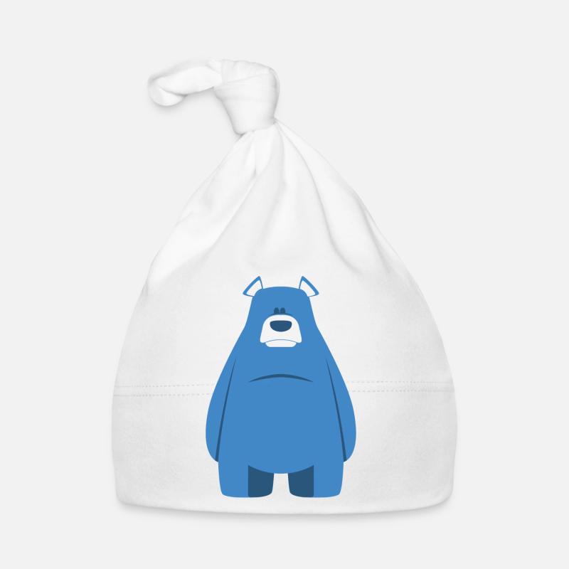 blauer Teddybär Baby Bio-Mütze