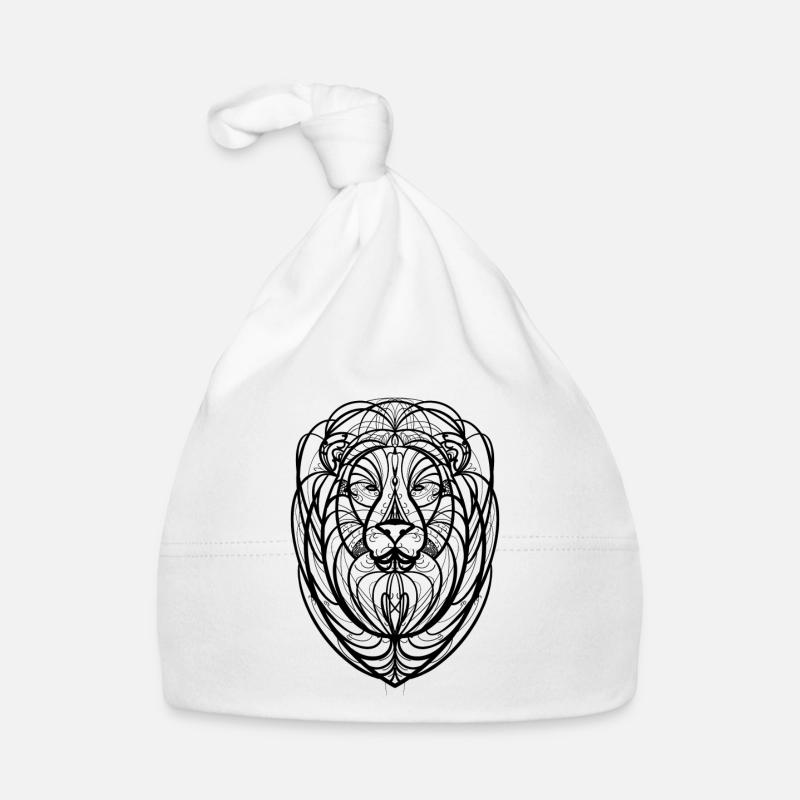 Lion - Bonnet bio Bébé - blanc