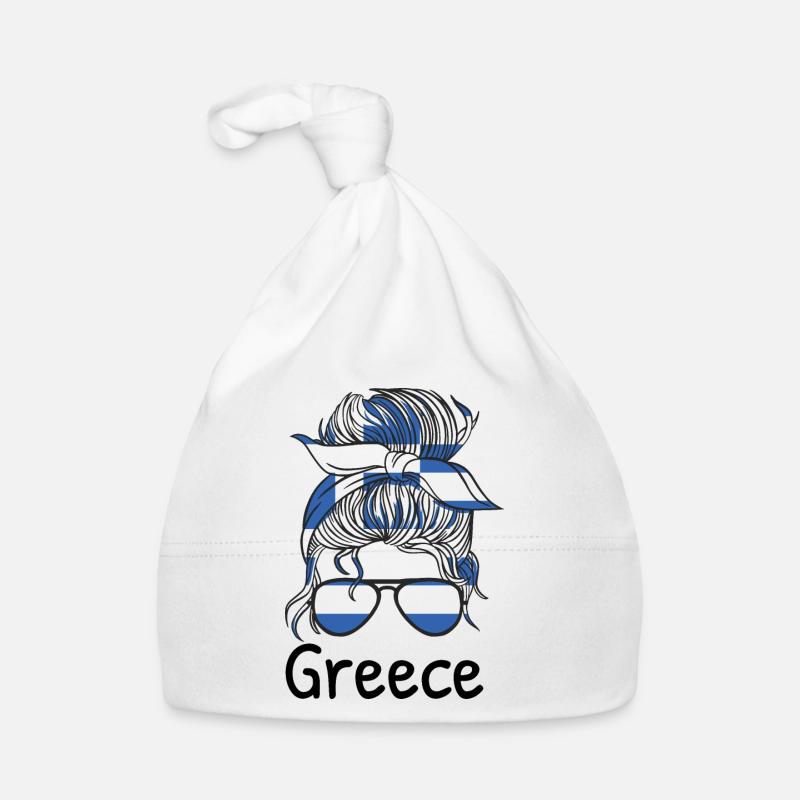 Grèce Drapeau Hellas Athènes Drapeau grec Bonnet bio Bébé