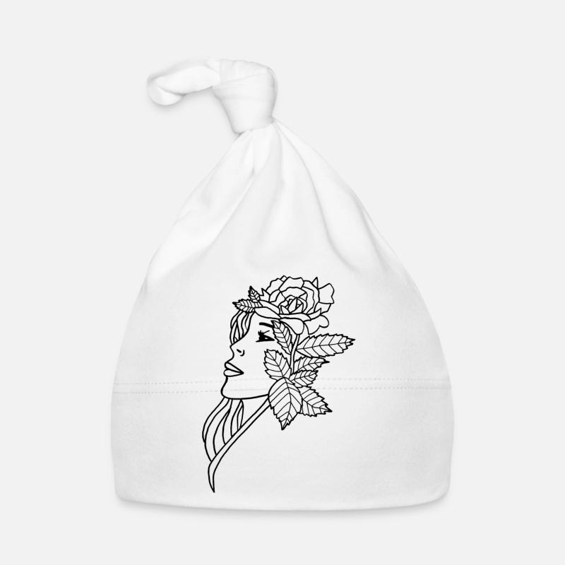 La dame et la rose (noir) Bonnet bio Bébé