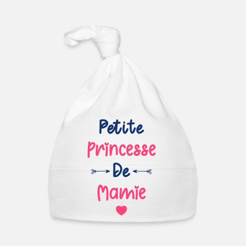 Petite princesse de mamie - Bonnet bio Bébé - blanc