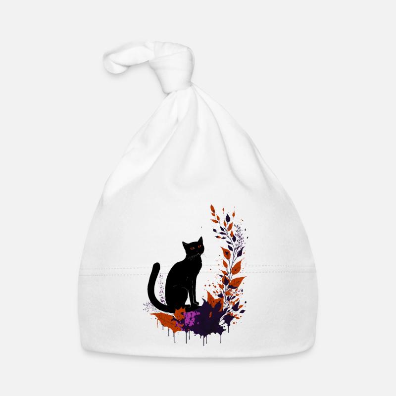 Schwarze Katze Baby Bio-Mütze