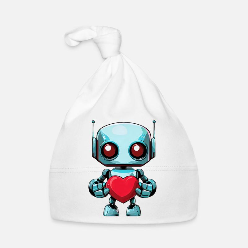 Roboter mit Herz Baby Bio-Mütze
