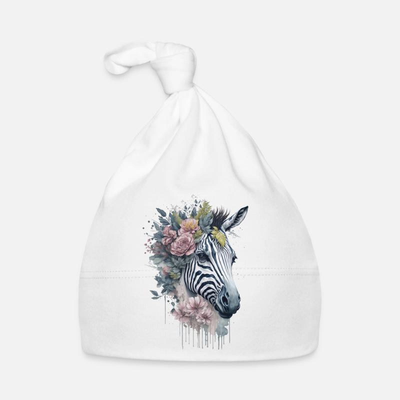 Florales Zebra Baby Bio-Mütze