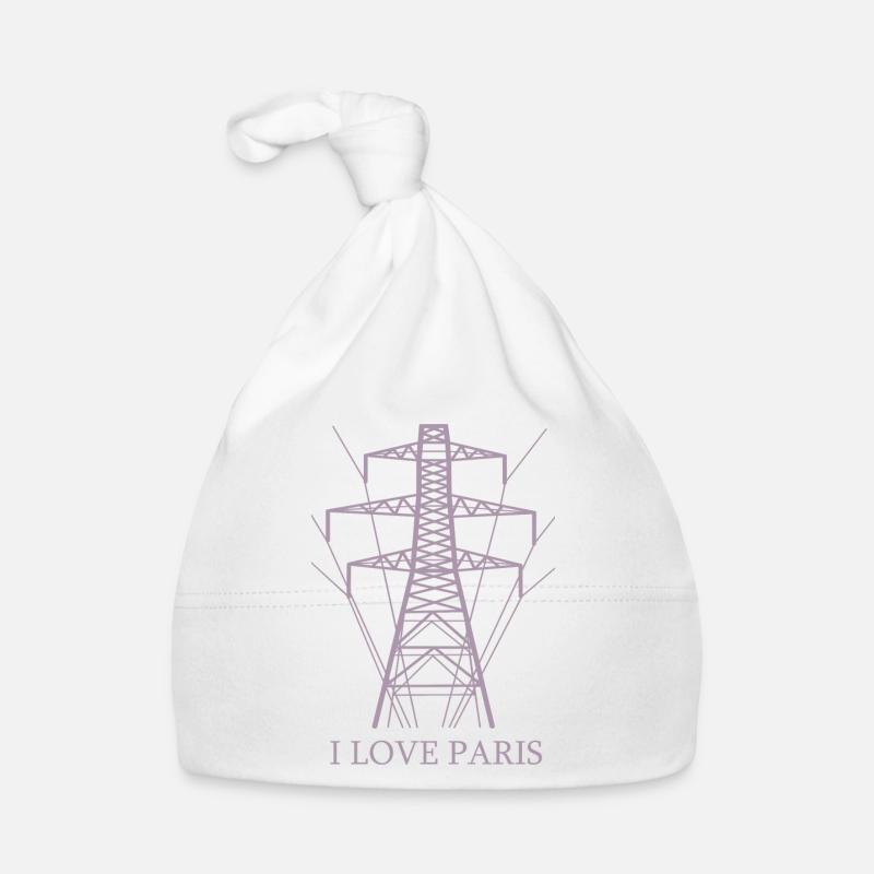 Ironic I love Paris Eiffel Tower as a power pole Organic Baby Cap