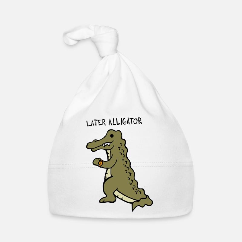 Späterer Alligator - Baby Bio-Mütze - Weiß