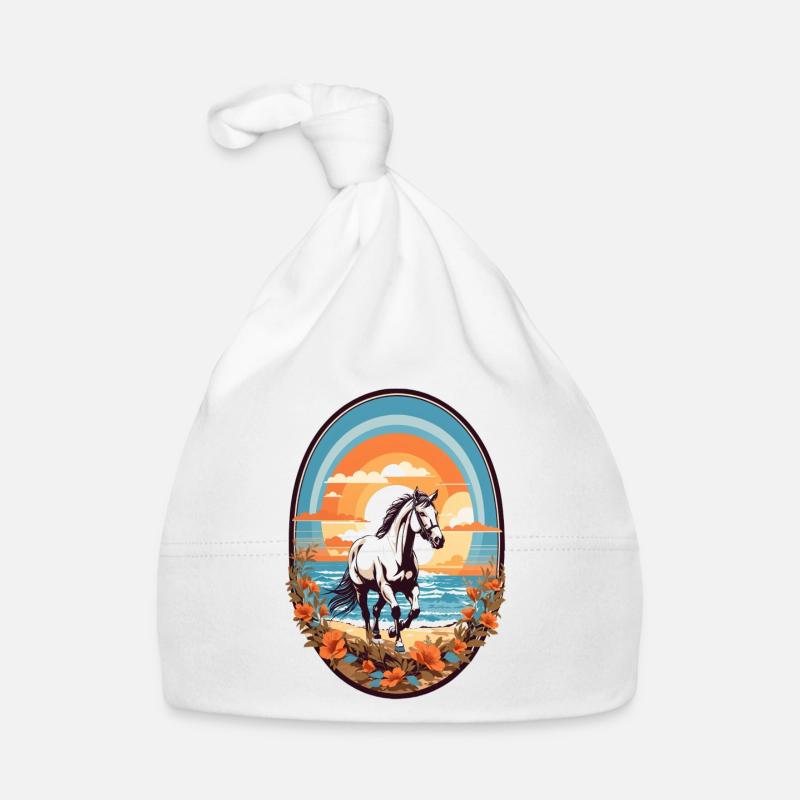 Pferd am Strand Baby Bio-Mütze