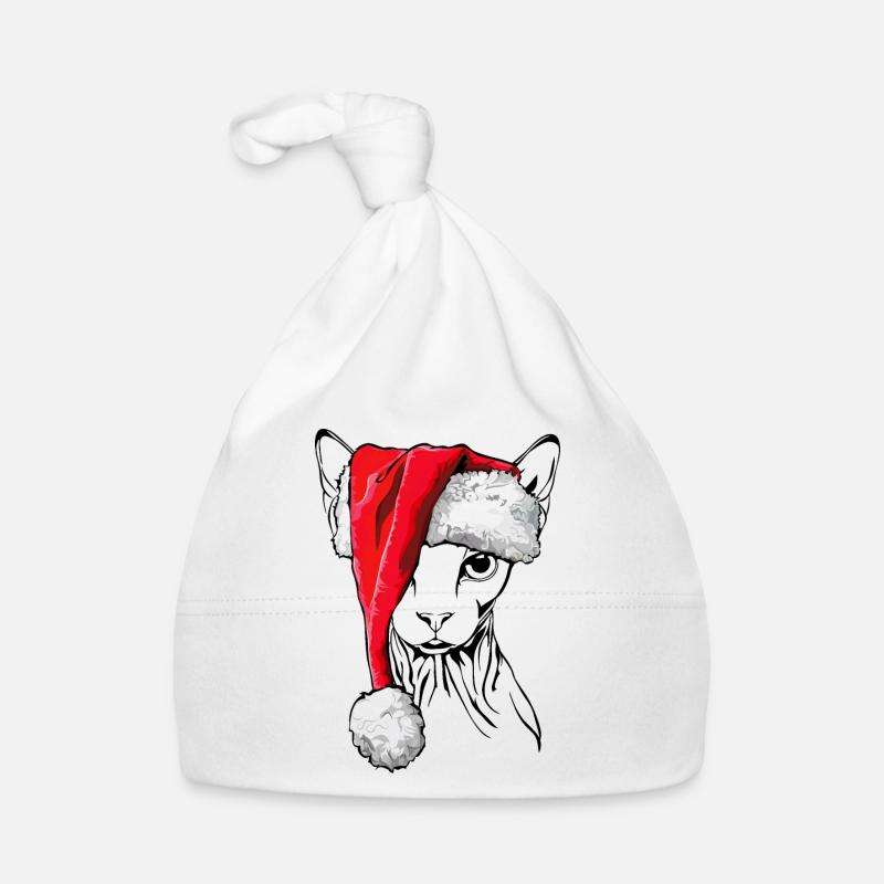 Père Noël Sphynx Noël chat Wilsigns Bonnet bio Bébé