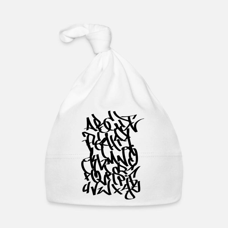 Alphabet Graffiti Tag Handstyle black Baby Bio-Mütze