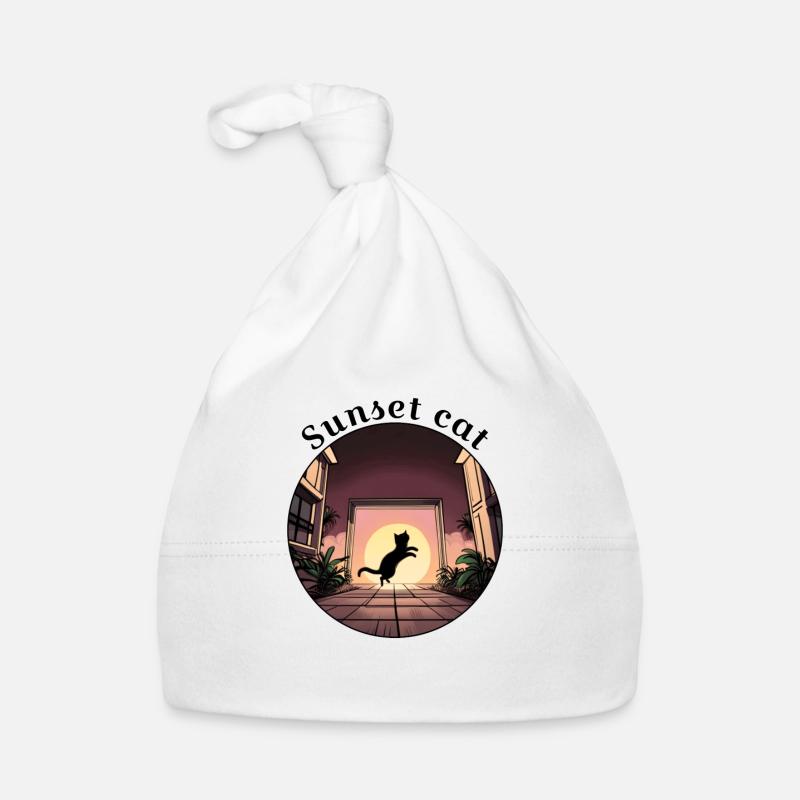 Sunset cat 1 Organic Baby Cap