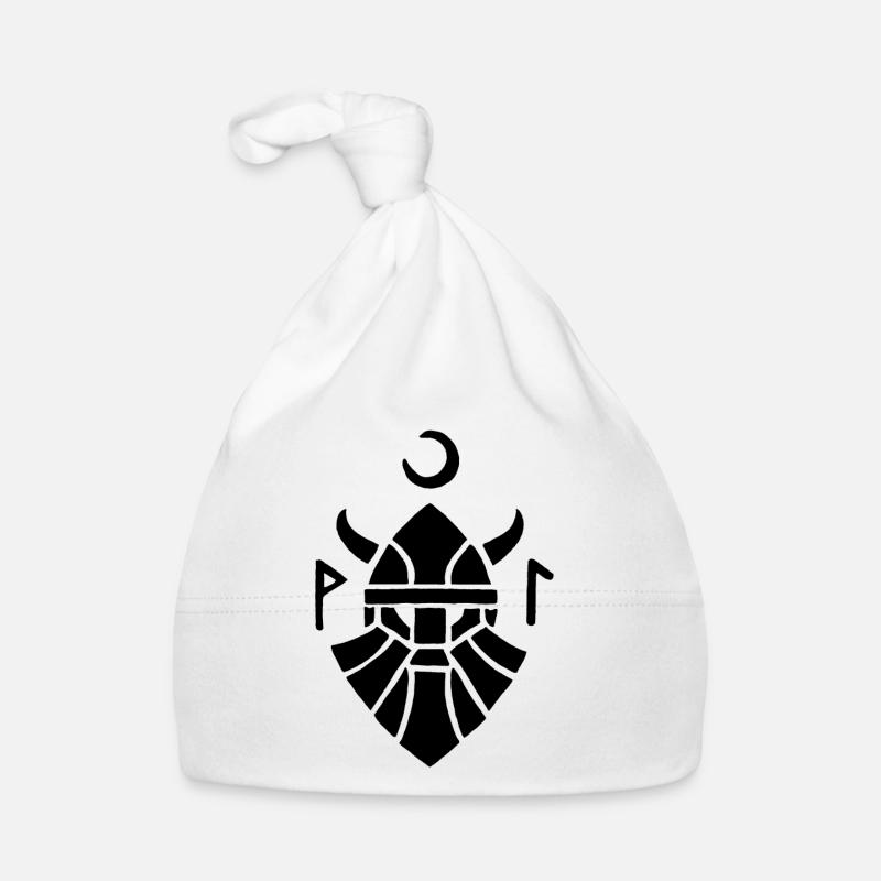 Schwarzes Wikinger-Krieger-Symbol Baby Bio-Mütze