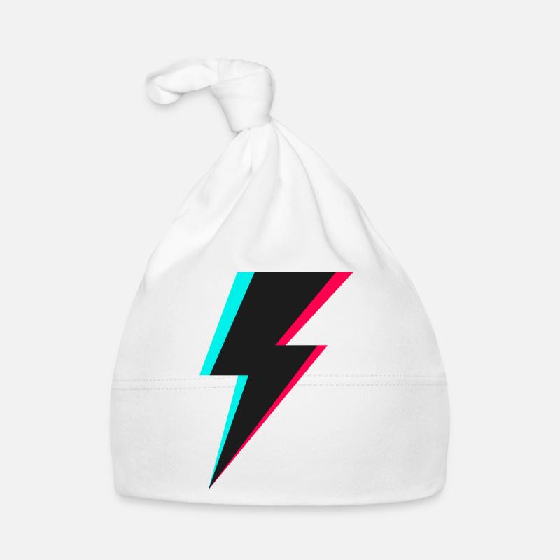 Logo de l’éclair - Bonnet bio Bébé - blanc