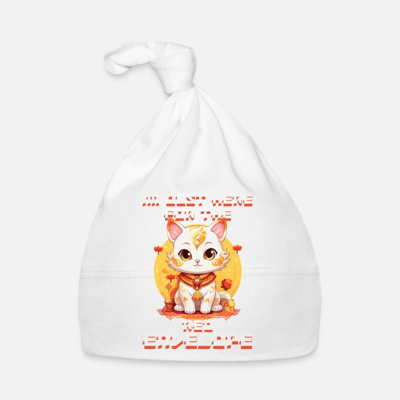 Chinese New Year Lucky Cat Im Just Here For The Baby Bio-Mütze