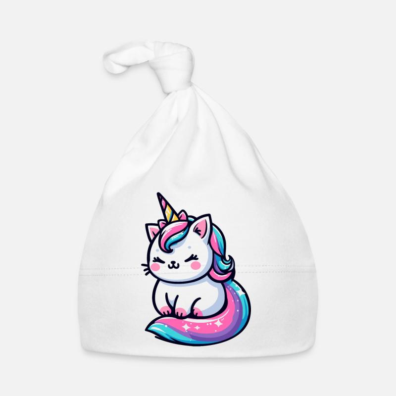 Mignon petit chat licorne Bonnet bio Bébé