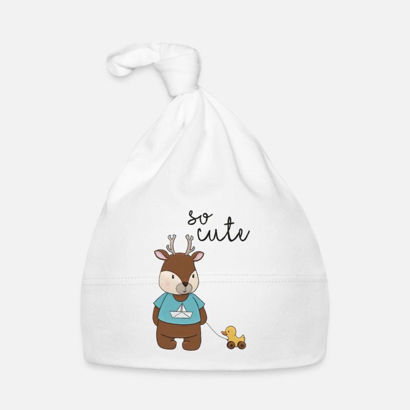 So Cute – Reh mit Entchen 🦌💛 Baby Bio-Mütze