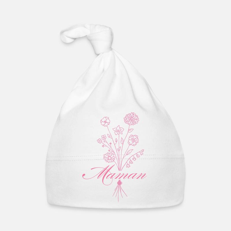 Maman avec fleurs Bonnet bio Bébé