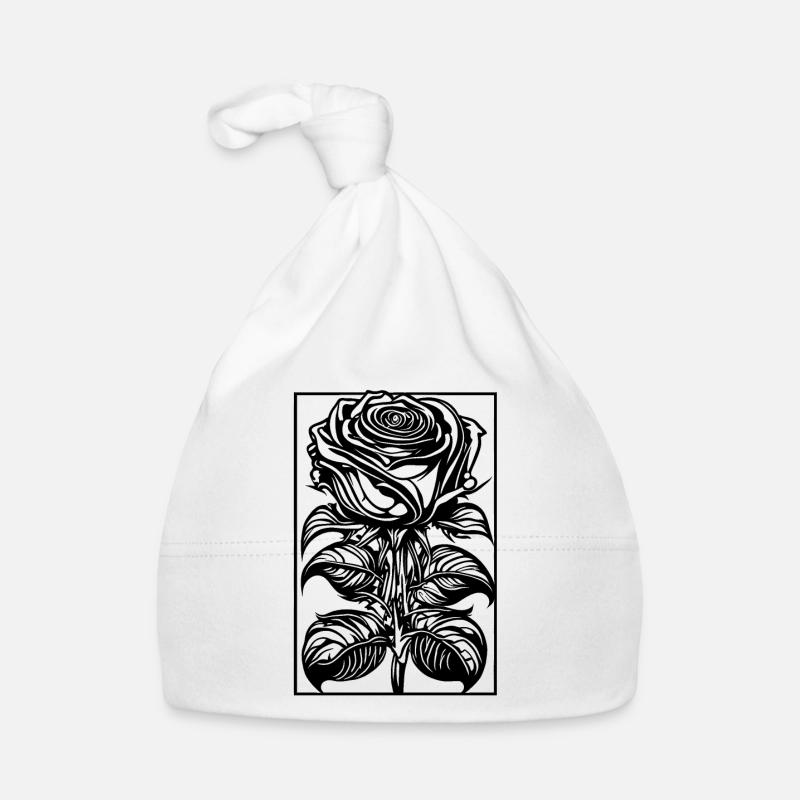 Romantic Rose with Frame Organic Baby Cap