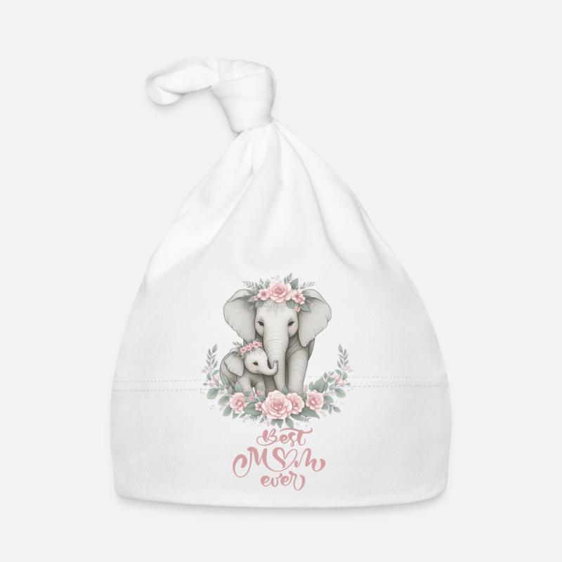 Meilleure maman de tous les temps éléphant Couronne florale maternité Bonnet bio Bébé