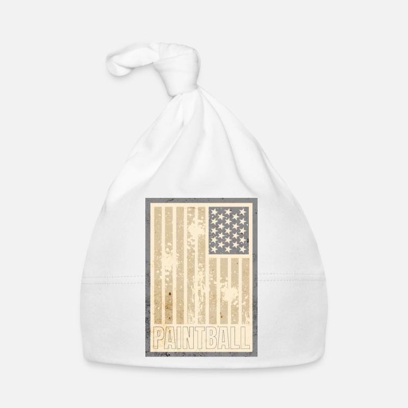 Drapeau américain aux tons sépia pour le paintball Bonnet bio Bébé
