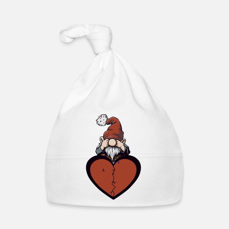 Bûcheron, Nain, Coeur, Chagrin, Amour - Bonnet bio Bébé - blanc