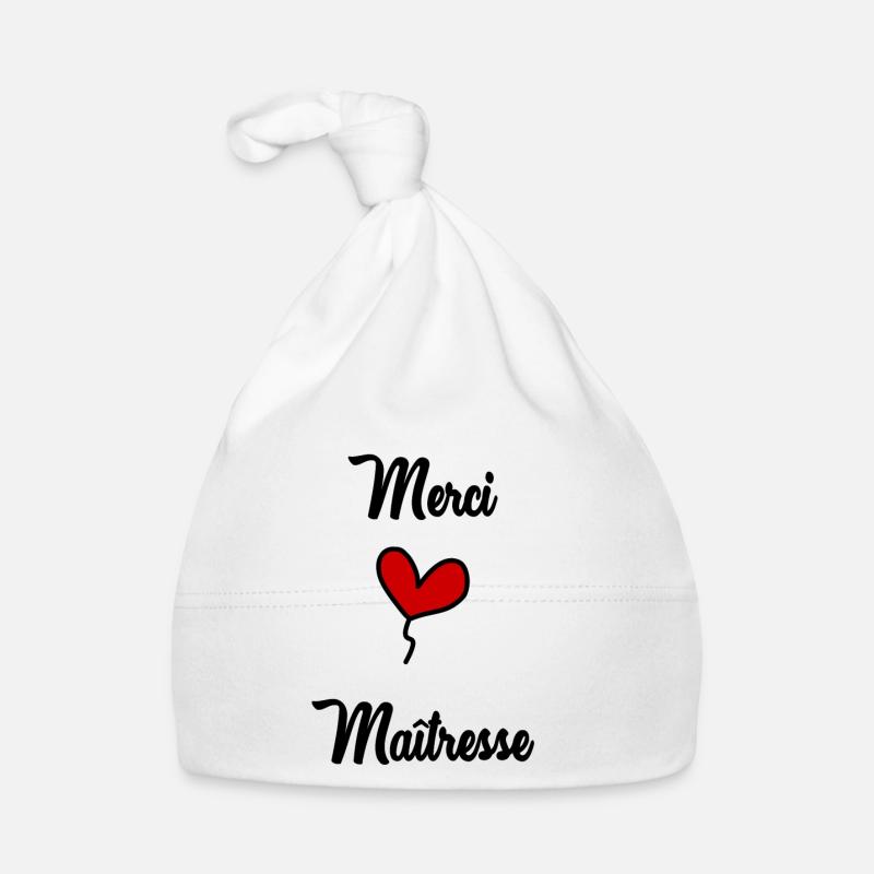 MERCI. MAÎTRESSE - Bonnet bio Bébé - blanc