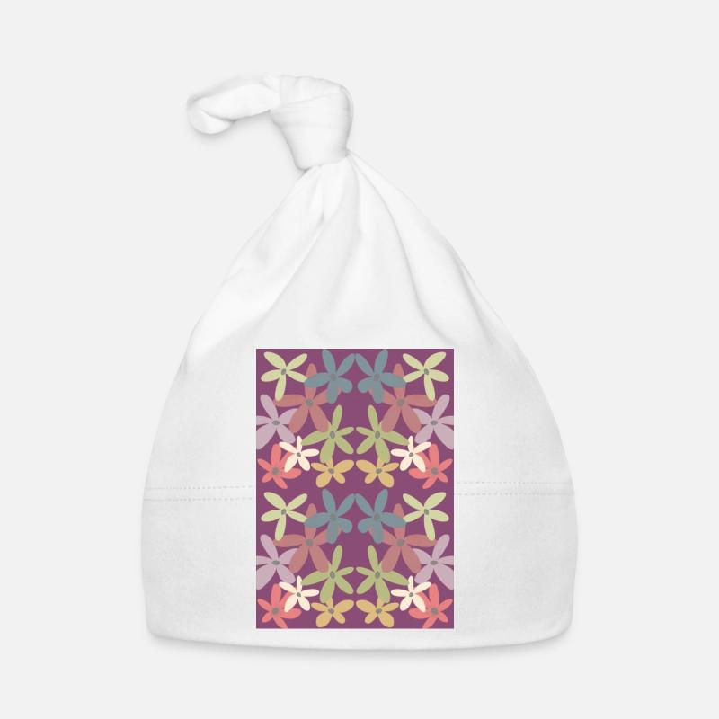 Motif de fleurs harmonieuses Bonnet bio Bébé