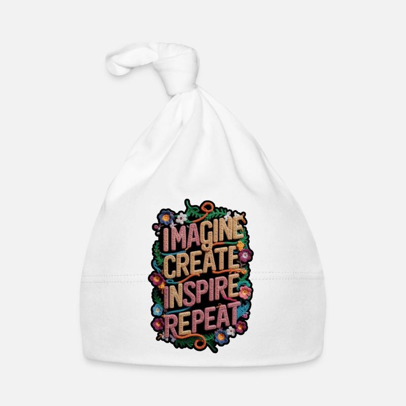 Imagine create inspire repeat Organic Baby Cap