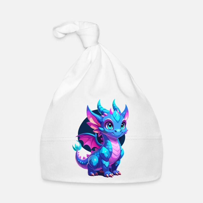 Cute Blue Scaled Dragon Organic Baby Cap