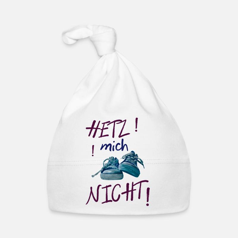 Bunte Sneaker-Statement nicht hetzen - Baby Bio-Mütze - Weiß