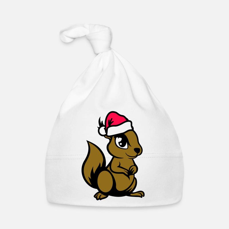 Écureuil Bande dessinée Animal Noël Bonnet bio Bébé