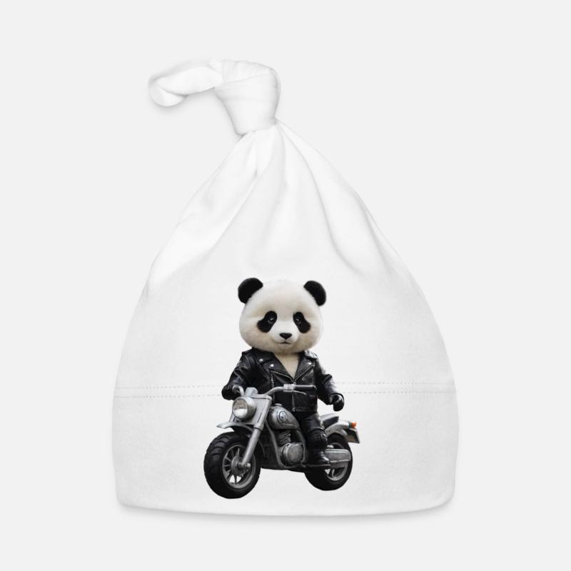 Biker Panda Organic Baby Cap