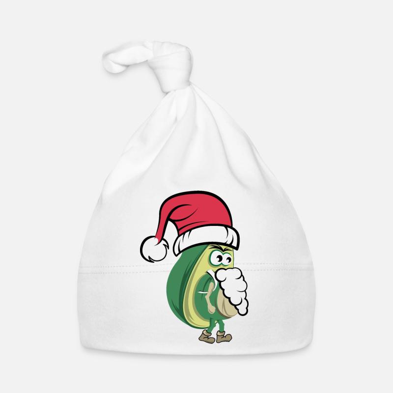 Avocado Weihnachtsmann comic cartoon Essen lustig Baby Bio-Mütze
