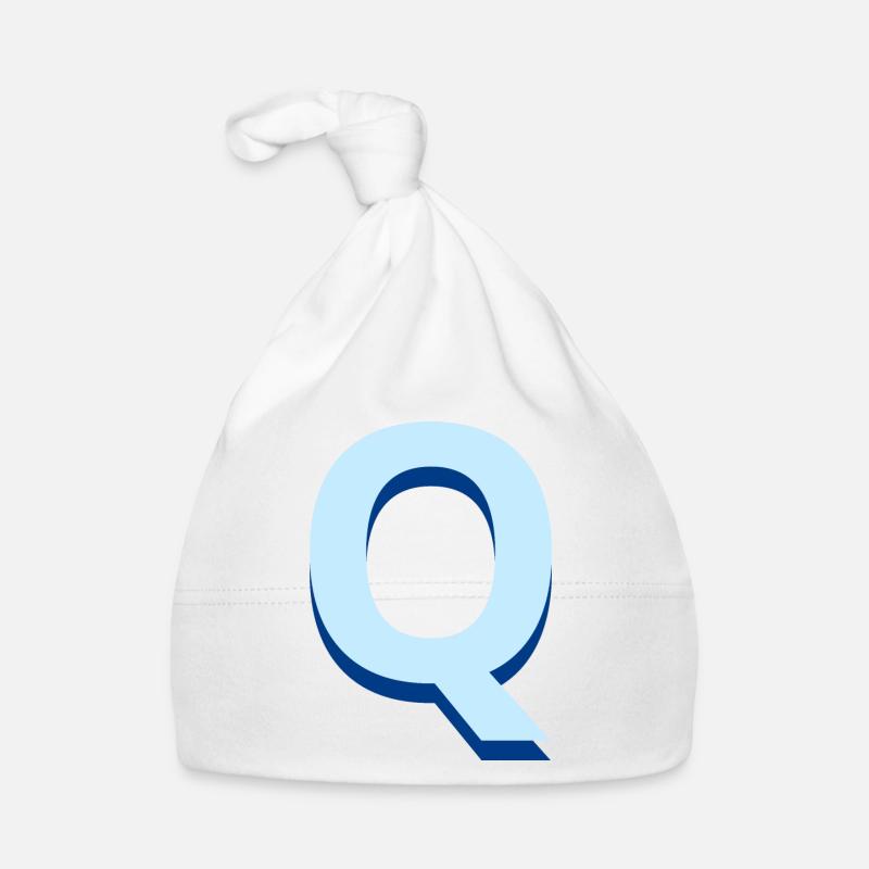 Lettre q bleu pop et moderne Bonnet bio Bébé