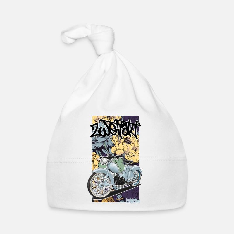 SR 2 (hellblau) // Illustration - Baby Bio-Mütze - Weiß