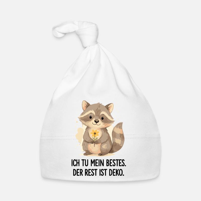 Raton laveur avec fleur – Doux Bonnet bio Bébé