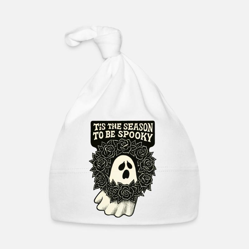 Spooky Season Ghost Wreath Organic Baby Cap