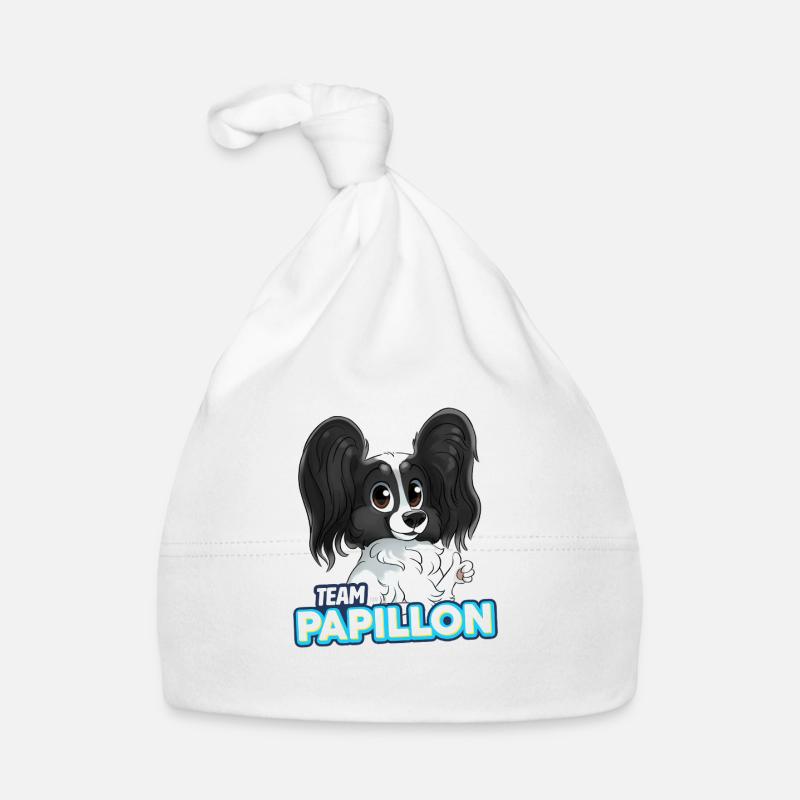 TEAM Papillon - Noir - Bonnet bio Bébé - blanc